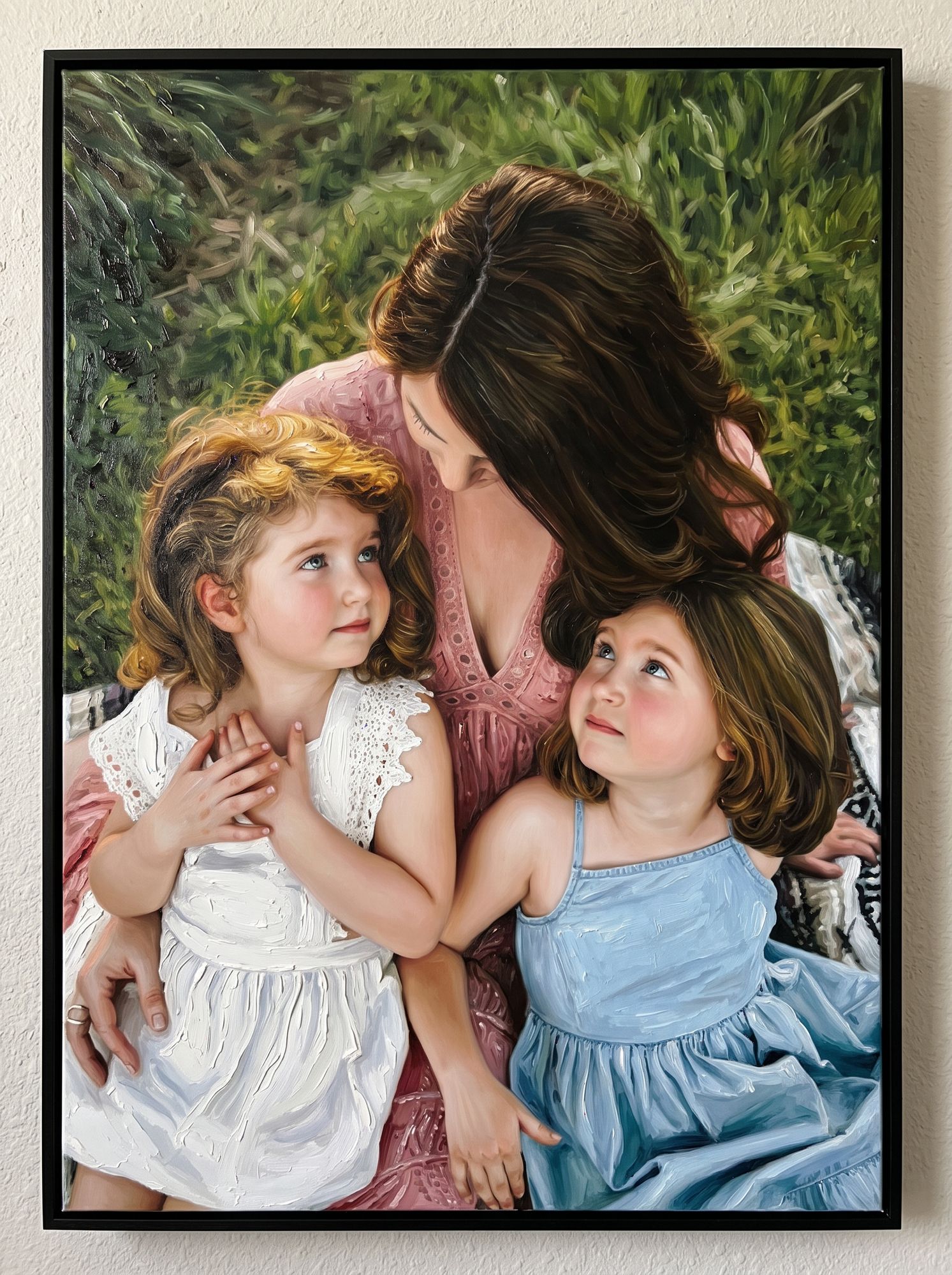 Oil painting: mother with two children