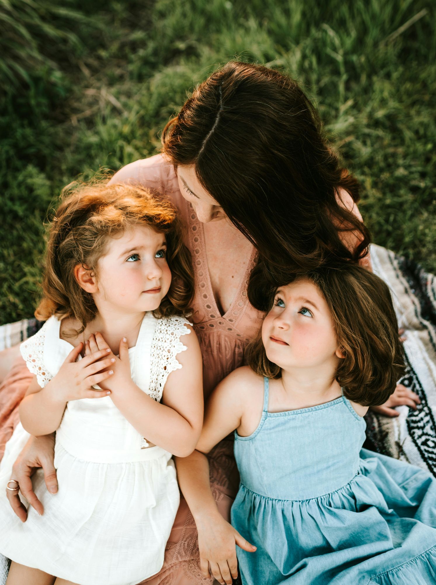Original photo: mother with two children